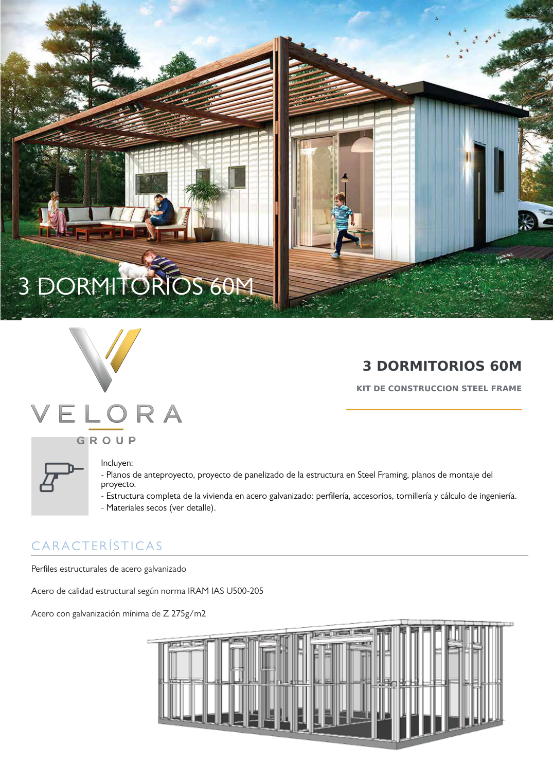 Kit Velora 3 dormitorios 60M
